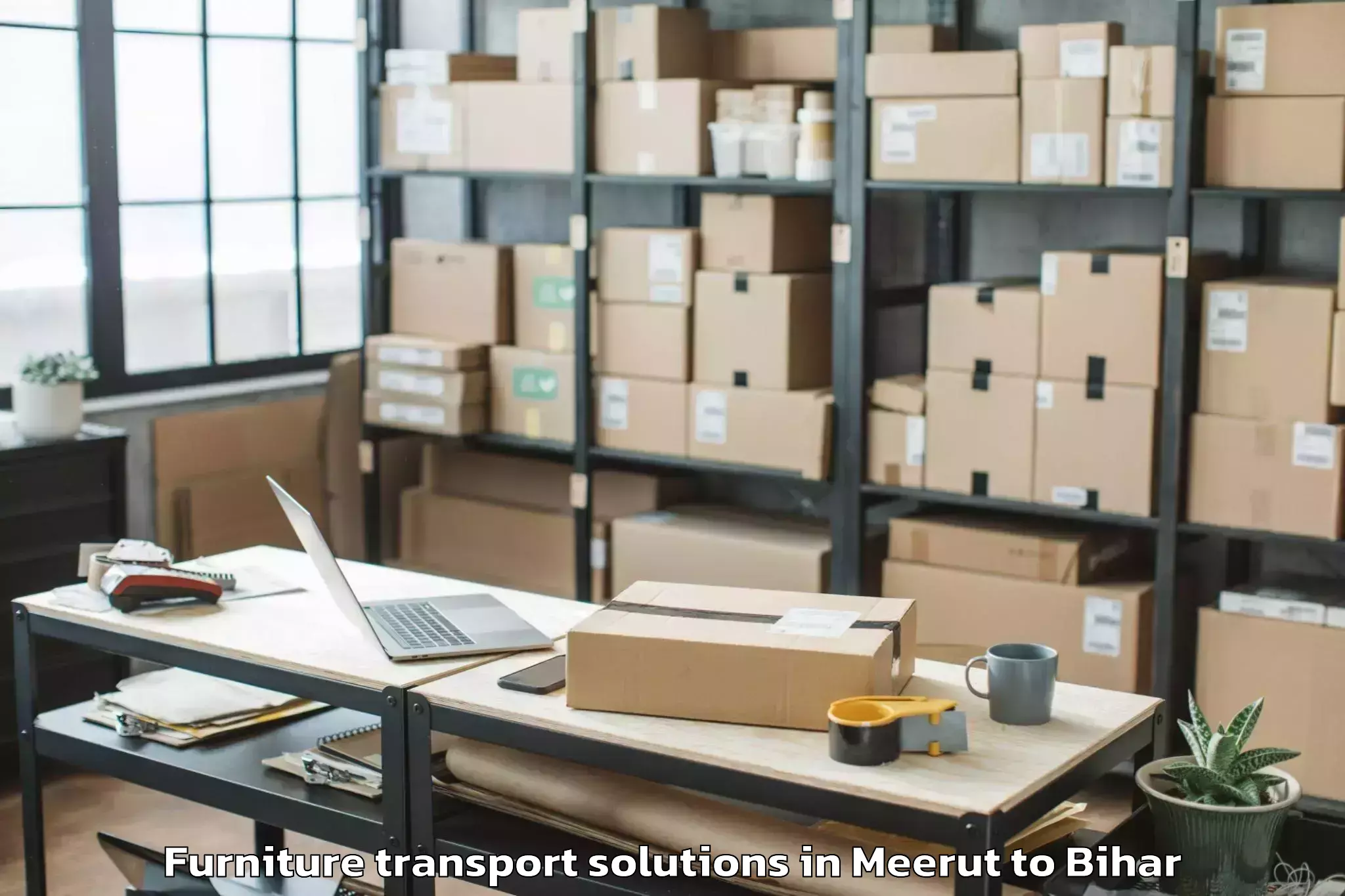 Quality Meerut to Valmiki Nagar Furniture Transport Solutions